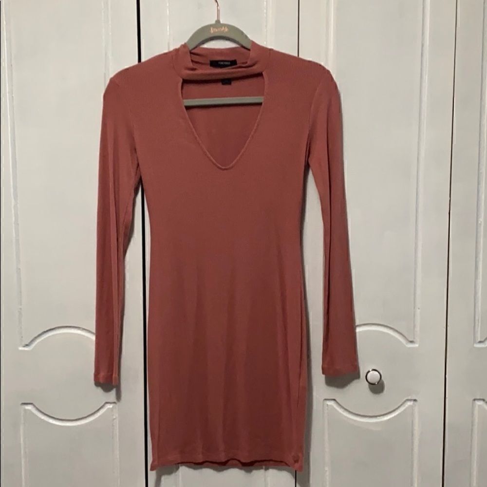 Forever 21 Sweater Dress Ribbed knit Pink Small